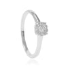 Sortija realizada en oro blanco de 18 quilates con diamantes. Joyería Pamplona
