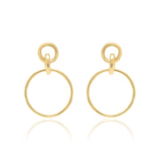 Pendientes de oro amarillo con formas redondas