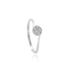Anillo Halo con diamantes en forma de flor 