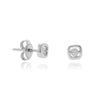 Pendientes pequeños de oro blanco de 18 quilates con un diamante solitario