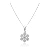 Collar de oro blanco de 18k con diamantes talla brillante en forma de flor