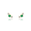 Pendientes realizados en oro amarillo de 18 quilates con esmeralda y diamantes. Joyería Pamplona