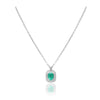 Collar realizado en oro blanco de 18 quilates con una esmeralda y diamantes. Joyería Pamplona
