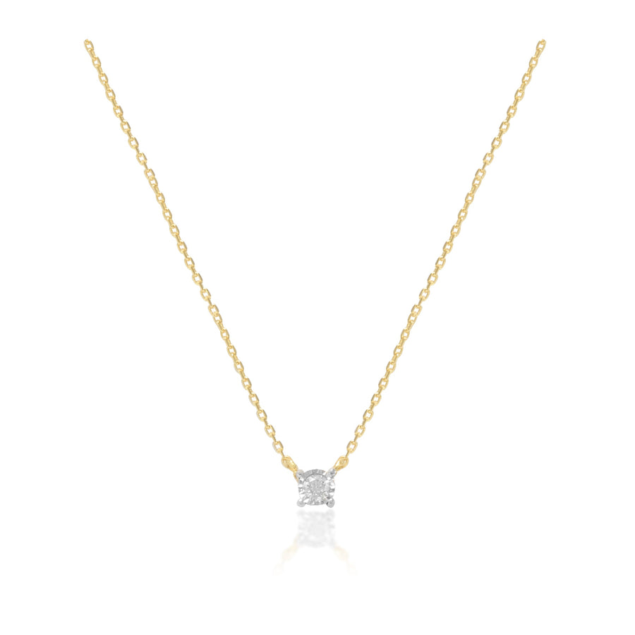 Collar realizado en oro amarillo de 18 quilates con un diamante. Joyería Pamplona