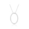 Collar de oro blanco de 18k hueco ovalado con diamantes