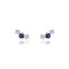 Pendientes trepadores realizados en oro blanco de 18 quilates con zafiros y diamantes. Joyería Pamplona