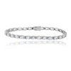 Pulsera riviere realizada en oro blanco de 18 quilates con aguamarinas y diamantes. Joyería Pamplona
