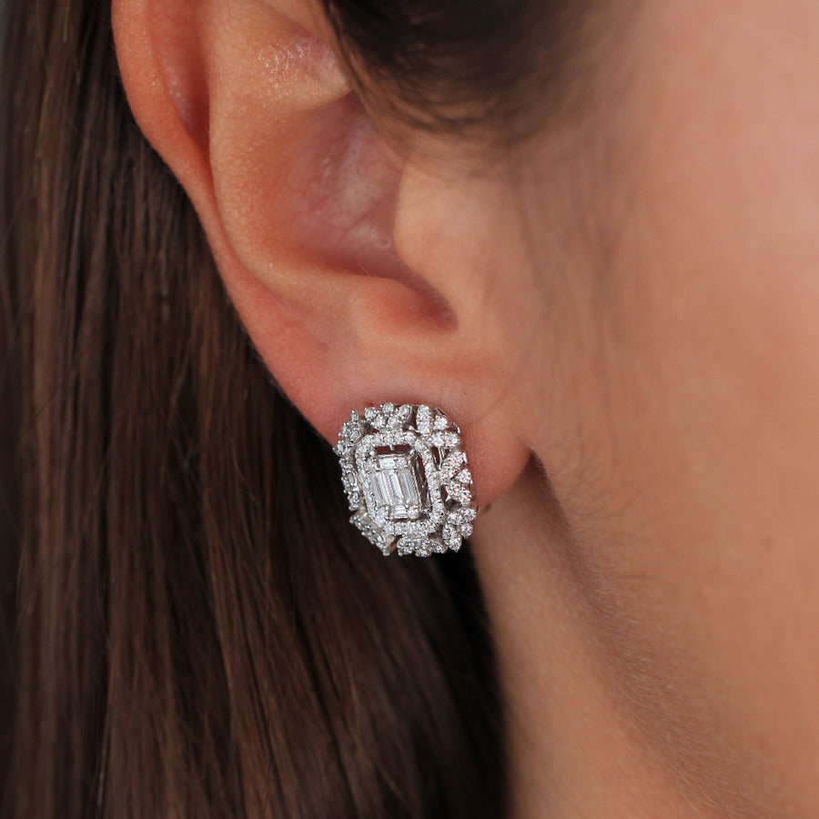 Pendientes estilo vintage con diamantes