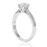 Sortija de pedida realizada en platino 960 con un diamante engastado en cuatro garras