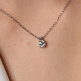 Collar de Platino 950 y Diamante Solitario Cuatro Garras