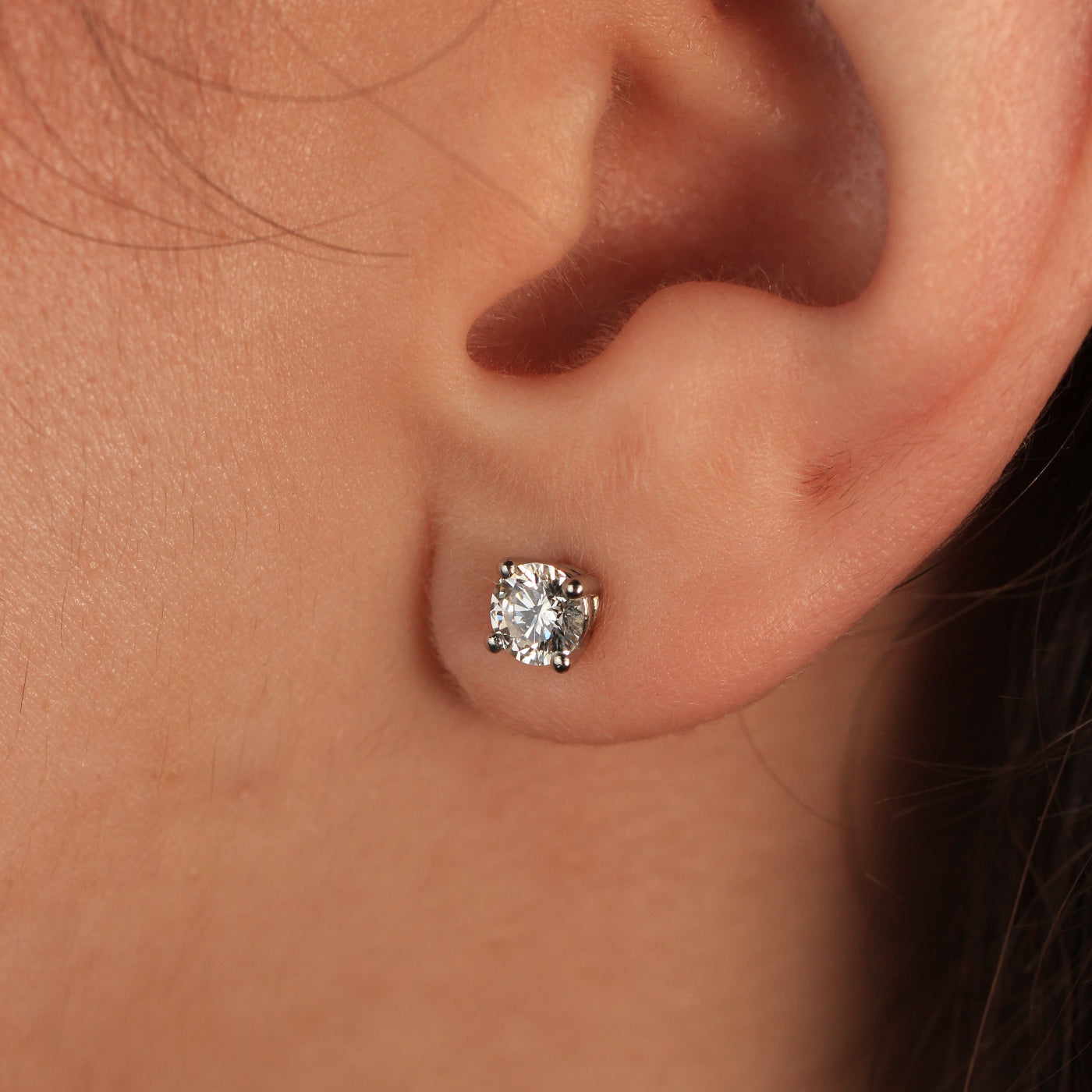 Pendientes de platino 950 con diamante 