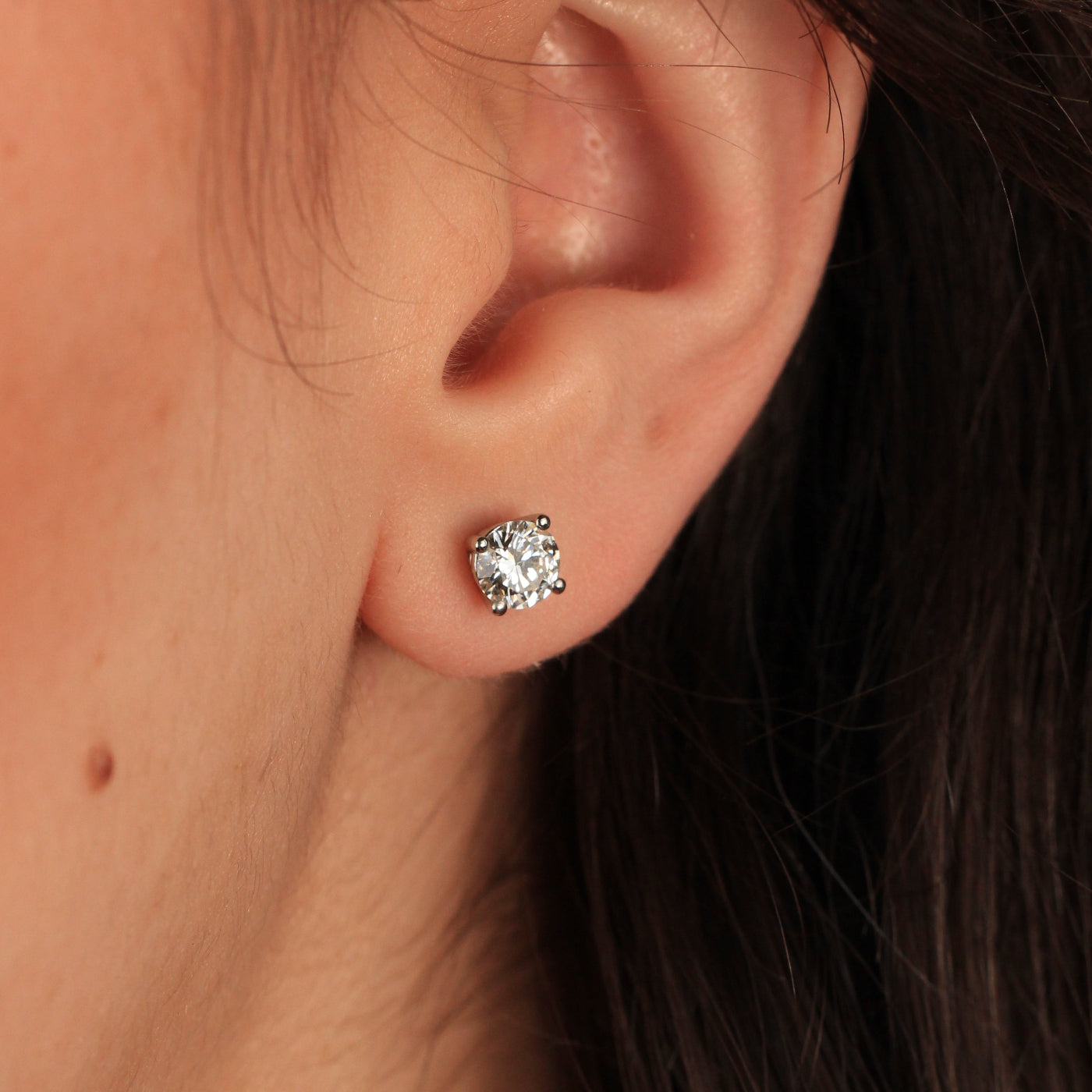 Pendientes de Platino 950 con Diamante Solitario IGI