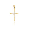 Cruz en oro amarillo de 18 quilates en forma de cruz con 12 circonitas.