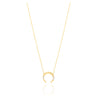 Gargantilla en oro amarillo de 18 quilates, con media luna con tres circonitas a cada lado.