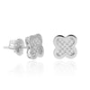 Pendientes realizados en oro amarillo u oro blanco de 18 quilates forma aspa con circonitas. 