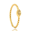 Sortija de oro amarillo 18 quilates con brazos entrelazados y un diamante talla marquise con un peso total de 0,05 cts.