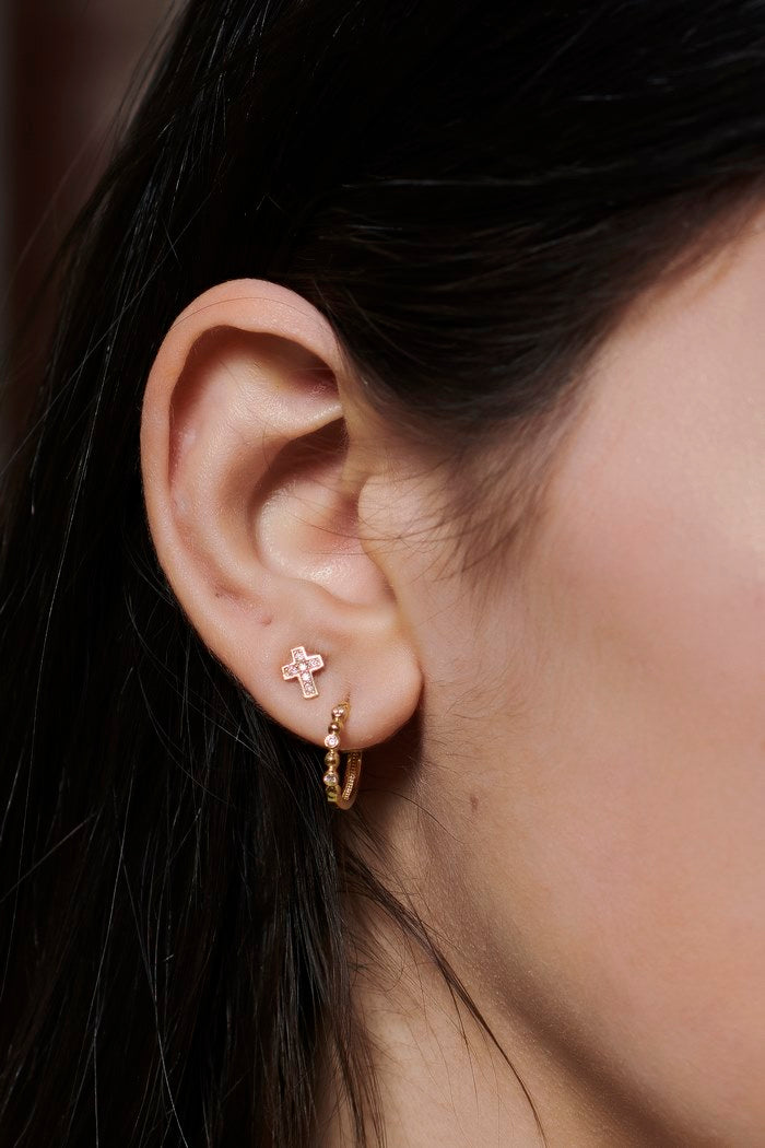 Zirconia cross earrings